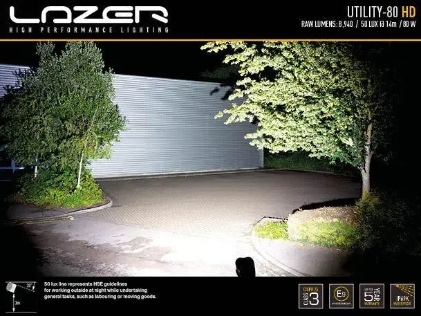 Lazer® Utility 80 HD VAR Variabel lysstyrke 