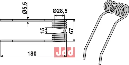 Pick up tind  - galvanisert - JDD Utstyr