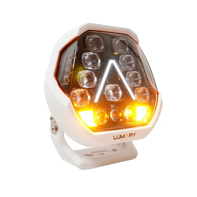 Lumary Illuminator 200 9" ekstralys 200 watt, hvit med varsellys og sidelys 