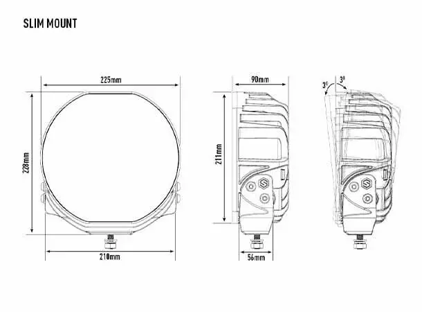 LAZER Sentinel 9" Highline med parklys 17020 lumen Sort 
