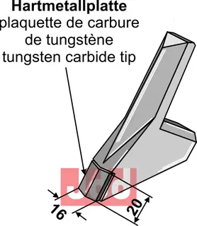 PåsveisingsSpiss - 16mm WolframCarbid Bourgault