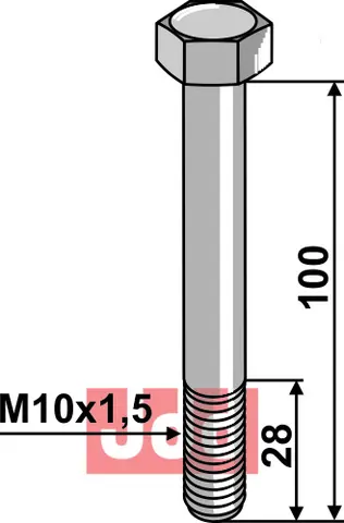 Bolt M10x1,5x100 - 10.9 u. Mutter