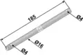 Pin til Kverneland Lengde: 185 mm, Ø: 16 mm