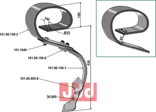Stubharvetand komplet m