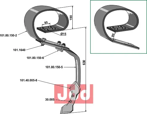 Stubharvetand komplet - JDD Utstyr