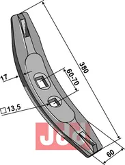 Stubharvespiss 380x60x17mm (2 h - 60-70)