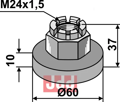 KronMutter med skive - JDD Utstyr