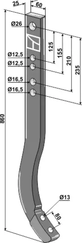 Tind hull 13 - 12,5 - 16,5 - 26