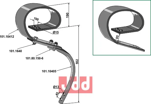 Stubharvetand - 150x10 DAVID system - JDD Utstyr