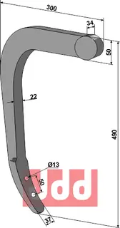 Stubharvetand - 570mm Otma