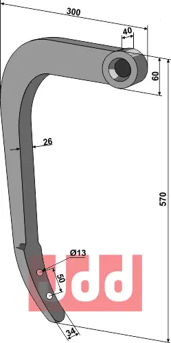 Stubharvetand - 570mm - JDD Utstyr