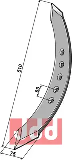 Stubharvespiss 510x75x10mm Massey Ferguson