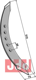 Stubharvespiss 510x75x10mm Massey Ferguson