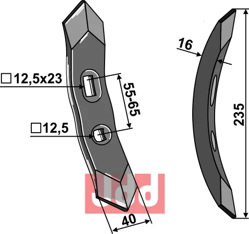 Stubharvespiss 235x40x16mm UniPress - JDD Utstyr