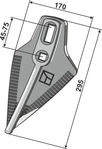 Gåsefotskjær 170 mm Hardmetall 170x9 mm