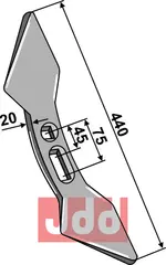 Dobbelt hjerteskjær 440x135x20mm (45-75) Quivogne