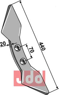 Dobbelt hjerteskjær 440x135x20mm (70) Rau/Frost/Stoll