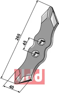 Stubharvespiss 265x10x14mm Clemens