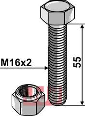 Bolt M16x2x55 m. Låsemutter