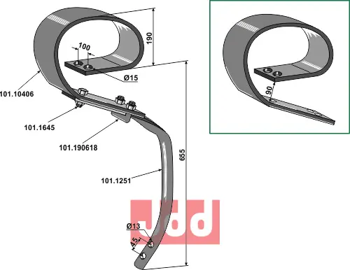 Stubharvetand - 150x12 DAVID system - JDD Utstyr