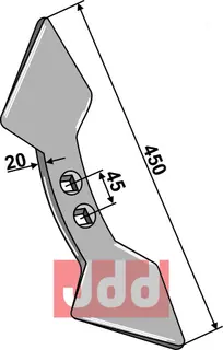 Dobbelt hjerteskjær 450x180x20mm (45)