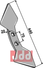 Dobbelt hjerteskjær 440x180x20mm (70)