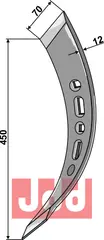 Stubharvespiss 490x70x12mm - venstre drejet