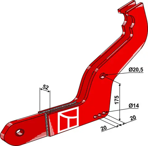 Holder hull 14, avst. 20 - 175