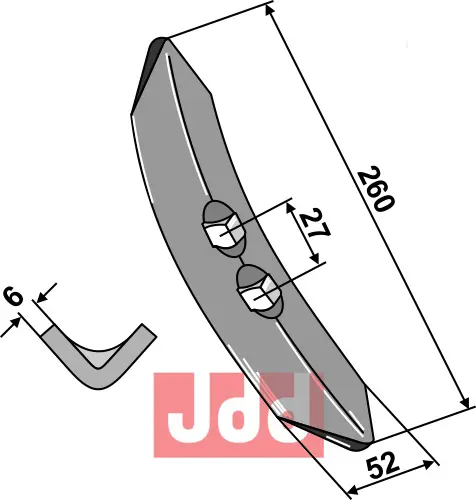 Harvspiss 260x52x6mm - JDD Utstyr