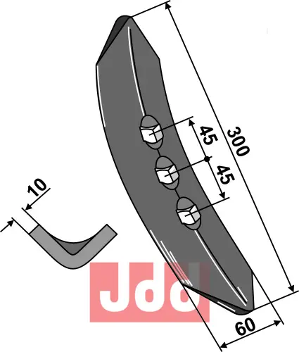 Harvspiss 300x60x10mm - JDD Utstyr