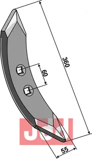 Stubharvespiss 360x55x15mm