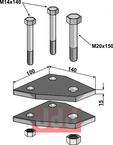 Holder 140x12x100 - JDD Utstyr