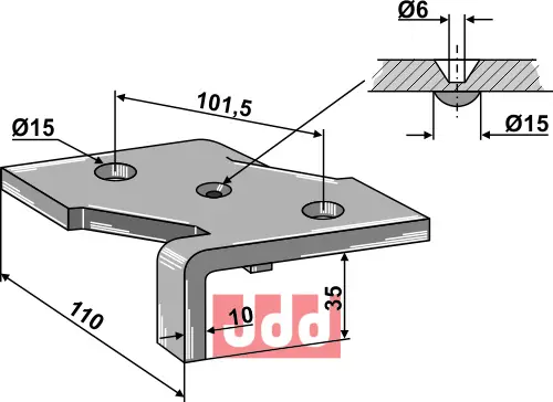 Holder for  2 1/2 lags harvetand - JDD Utstyr