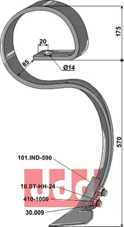 Harvetann 70x12 m. gåsefodsskjær