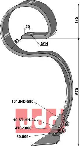 Harvetann 70x12 m. gåsefodsskjær - JDD Utstyr