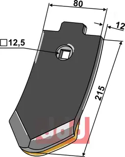 Skjær-spiss 215x80x12mm - WolframCarbid Lemken Thorit