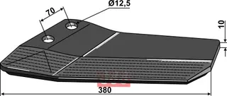 Erstatningsvinger til Amazone L: 380mm, H: 12,5mm, hardmetall