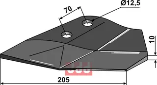 Erstatningsvinger til Lemken Hål: 12,5, lengde: 205
