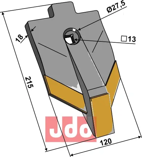 Skjær-spiss 215x120x18mm - WolframCarbid - JDD Utstyr