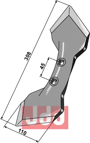 Stubharvespiss K31 308x110x8 - JDD Utstyr