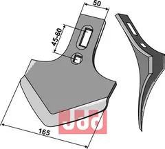 Gåsefot-skjær 165x6mm