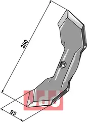 Stubharvespiss 260x95x8mm - Fraugde