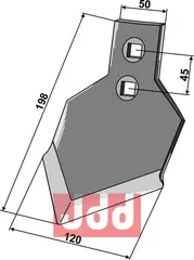 Gåsefot-skjær 196x120x8mm - Triodan