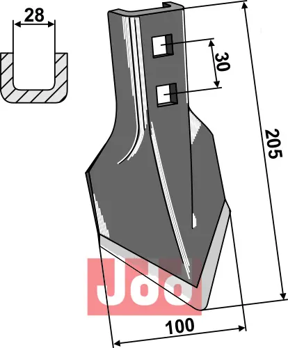 Gåsefot-skjær 100x6 - Lille Harrie - JDD Utstyr