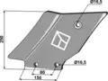 Ledeplate venstre hull 16,5, avst. 80