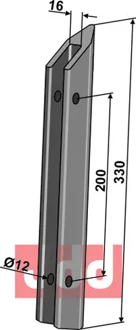 Slitedel til ukjent merke L: 330mm, hull: 12mm