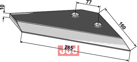 Erstatningsvinger - høyre (ny modell) ti L: 285mm, Tykkelse: 10mm