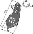 Gåsefotskjær 70x6 mm 70x8 mm