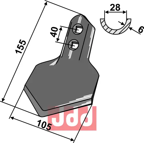 Gåsefot-skjær 105x6mm - JDD Utstyr
