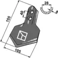 Gåsefotskjær 105x8 mm avst. 40